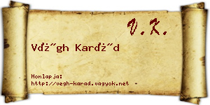 Végh Karád névjegykártya